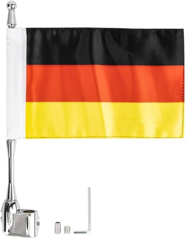 Motorrad Dekoration Flagge und Fahnenmast für GL1800 Goldwing All Years (Germany)
