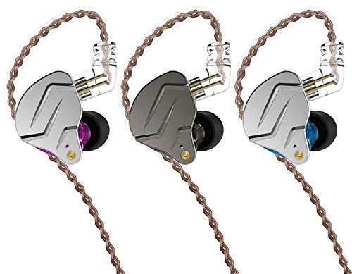 J&R KZ ZSN Pro - Auricolari in-ear in metallo con tecnologia ibrida 1BA+1DD, bassi HIFI, per sport, cancellazione del rumore, con microfono, colore blu