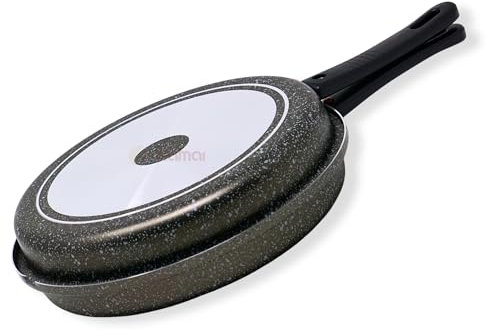 NAMAI - Padella Per Frittata 32 CM, Materiale Alluminio, Adatto In Lavastoviglie, Manico Removibile, Girafrittata Antiaderente, Made In Italy