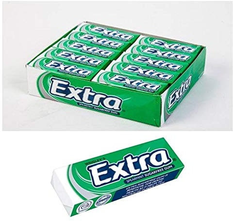 10 Packs of Original WRIGLEY'S Extra Chewing Gum Packs Fresh Stock (Spearmint)