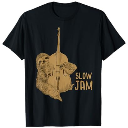 Faultier Kontrabass Musiker Slow Jam Faultier T-Shirt