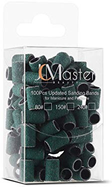 JCMASTER® 100x Premium Nagelfräser Schleifhülsen, Fein 240 Schleifbänder, Maniküre/Pediküre/Hornhaut, Fusspflege, elektrische Nagelfeilen