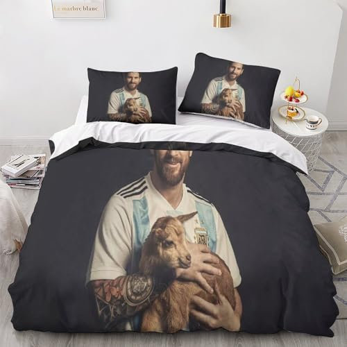 Linen Messi Jungen Teenager Bettbezug Set Modern Bettwäsche Dekorativ Betten Set Polyester Für Kinder Männer Bettbezüge King(220x240cm)