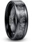 TUNGSTORY Wolfram Ring Herren 8mm Schwarz Ring mit Meteoriten Männer Ehering Größe 67.2(21.4)