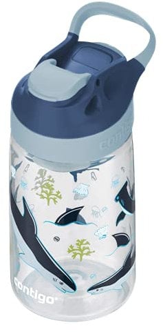 Contigo Gizmo Flip botella infantile, boquilla Autospout con pajita, botella libre de BPA, sistema antiderrame, ideal para guardería, escuela y deportes, 420 ml