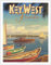 Pacifica Island Art - Key West, Florida - Urlaub das ganze Jahr über - Ernest Hemingway's Boot Pilar - Retro Weltreise Plakat von Kerne Erickson - Kunstdruck 28 x 36 cm