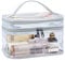 FIYUK Clear Cosmetic Bag Dual Layer Travel Toiletry Bags Make up Organizer Waterproof Brushes Holder