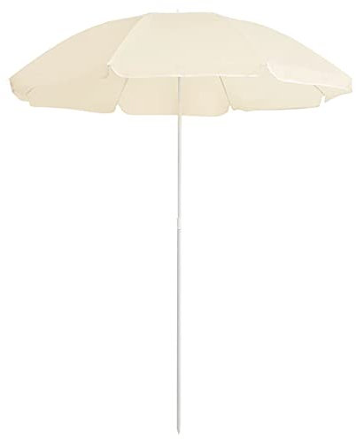 Tidyard Parasol de Jardin avec mât | Parasol de Jardin Exterieur Inclinable | pour Patio Jardin Balcon Piscine Plage | Protection UV Étanche avec Manivelle | Sable 180cm