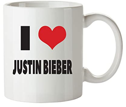 I Love Justin Bieber I Love Mug Personalised Adult Office Mug