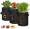 NAIZY 3 Stück Kartoffelsack, 10 Gallonen Pflanzsack Pflanzbeutel Pflanztopf mit Sichtfenster und Griffen für Kartoffeln, Blumen, Pflanzen, Gemüse (10 Gallonen, Schwarz)