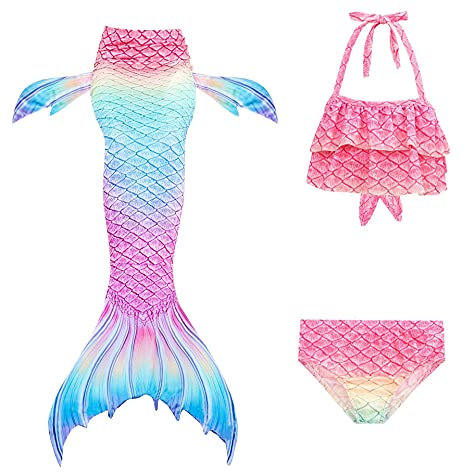 GD-SJK Lässige Badebekleidung für Mädchen, Bikini-Badeanzug, 3-teiliges Set für Kinder, Mädchen, Cosplay (#8,140cm)