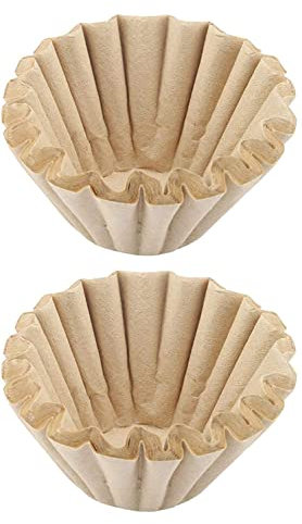 Tiiyee Filtros de Café, Filtro Cafetera Papel Borde Plisado Redondo Sin Blanquear 50 Piezas Desechables Madera para Café Repuesto Marrón Natural Colador Expreso Replacement Cafeteras Taza Pequeña(S)
