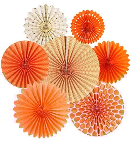 Easy Joy Papierfächer Deko Orange, Servietten Orange, Aperol Deko, Seidenpapier Deko für Aperol Deko Party, Aperol Spritz Deko, Herbstdeko, Geburtstag, Hochzeit, Halloween
