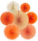 Easy Joy Papierfächer Deko Orange, Servietten Orange, Aperol Deko, Seidenpapier Deko für Aperol Deko Party, Aperol Spritz Deko, Herbstdeko, Geburtstag, Hochzeit, Halloween