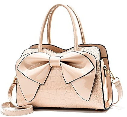 NICOLE & DORIS Handtaschen Damen Kleine Henkeltasche Frau Mode Tasche Designer Umhängetasche Mädchen Schultertasche Lackleder Handtasche Abendtasche Khaki