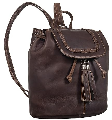 STILORD Enisa Vintage Leder-Rucksack Damen Echtleder Klein - Moderner Tagesrucksack Daypack Cityrucksack Rucksackhandtasche Damenrucksack für Shopping Reisen Freizeit Farbe:Torres - braun