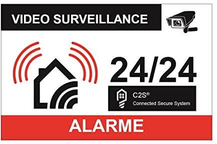 Juego de 10 pegatinas disuasorias de alarma de vídeo vigilancia protección de la casa (8,5 x 5,5 cm)
