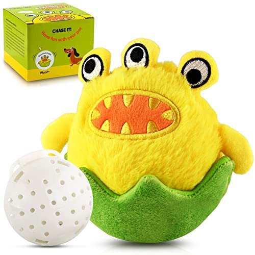 Petbobi Interactive Dog Toys Monster Active Ball for Dogs with Battery Operated, Squeaky Moving Balls and Chewable Plush Cover for Small Medium Dogs to Chase and Self Play, Egg Breaker Bobby