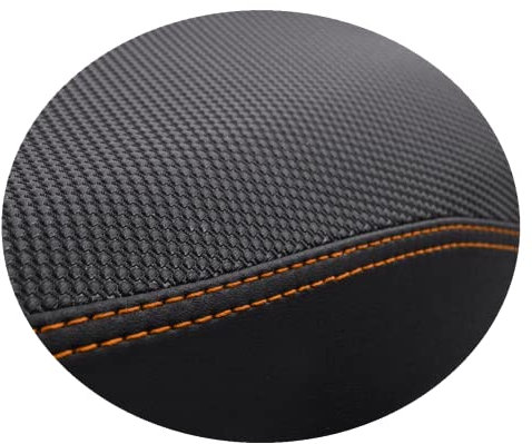 Moto Discovery Sitzbankbezug kompatibel mit Kymco ATV Maxxer 300 2012-2018 schwarz mit orangen Nähten