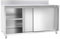 GGM Gastro | ASFK186A | Edelstahl Arbeitsschrank ECO - 1800x600mm - mit Schiebetür und Aufkantung