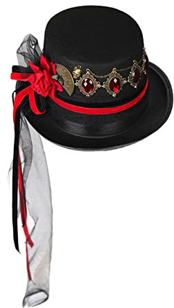 F Fityle Unisex Steampunk Hut Damen Herren, Vintage Steampunk Kopfbedeckung, Zauberkasten Steampunk Zylinder Hut mit Brille für Cosplay Maskerade Themenparty Karneval Halloween