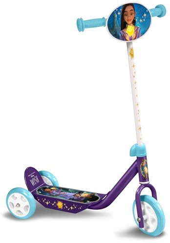 Trottinette 3 Roues Wish Ajustable en Hauteur. Large Plateau Anti-dérapant. Poignées Anti-pincement. Roues PVC. Plaque décorée.