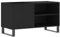 vidaXL Armoire à Disques, Support de Tourne-Disque, Armoire Latérale avec Rangement, Buffet de Salon, Moderne, Noir Bois d'Ingénierie