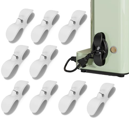 YOUNLEN 9 Pezzi Organizer per Cavi Elettrodomestici Organizzatore di cavi per elettrodomestici Organizer for Kitchen Cord per Mixer Tostapane Cooker Air Fryer (Bianco)