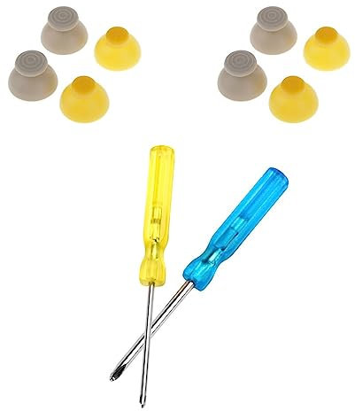 4Pairs Joystick Caps + 2Pieces Screwdriver (for Nintendo GameCube Controller)