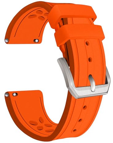 Korlexchi Uhrenarmband aus Fluorkautschuk für Herren Kompatibel Mit IWC Armband Für Big Pilot Uhren Bänder Für Portofino Armbänder Für Portugieser Für TOP GUN 20mm 21 22mm (20 mm, orange)