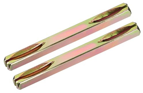 sourcing map 2Pcs Door Knob Spindle, 95mm Long Spare Door Handle Spindle for Vintage Door Straight Spindle Replacement Square Spindle Iron Door Handle Spindle, Golden