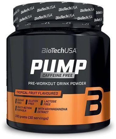 BioTechUSA Pompe sans caféine, fruits tropicaux - 330 g