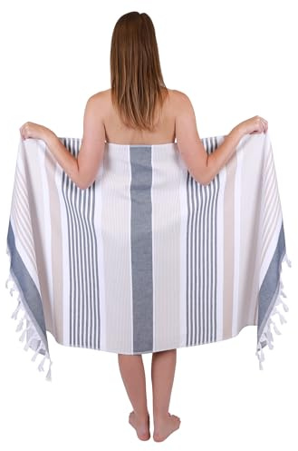 Betz Saunatuch Hamamtuch Saunahandtuch Strandtuch Badetuch Duschtuch Strandhandtuch Picknickdecke 100% Baumwolle Extra Leicht Damen&Herren 90x170 cm Farbe braun