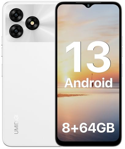 UMIDIGI G5A Teléfono Móvil Libres Android Smartphone 8GB(4+4) +64GB/TF 1TB, Batería 5000mAh Movil, 6.52 HD+, Cámara 13MP, Dual SIM Moviles Baratos Y Buenos, Face ID/Huella Dactilar/OTG/GPS