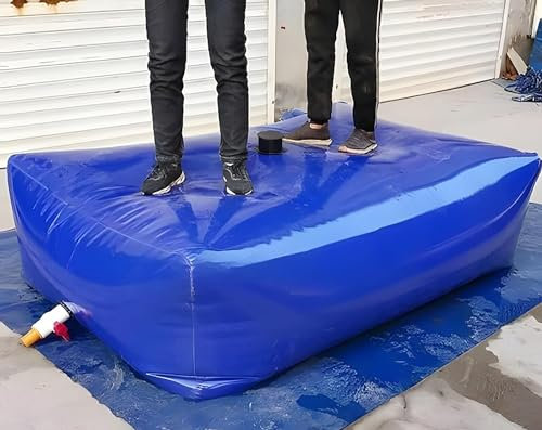 AviiSo Sac à Eau Portable Conteneur d'eau Robuste avec Bec verseur, Sac d'eau Douce de Grande capacité pour la résistance à la sécheresse, la prévention des incendies (Color : Blue, Size : 3407L/900
