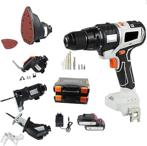 Kit combinado de herramientas eléctricas sin escobillas, llave eléctrica, herramienta de oscilación Electri, motosierra Electri, sierra circular Electri con 2 baterías de 18 V 6.0 AH y caja de