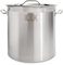 ICQK Olla de acero inoxidable 71 L, tapa incluida, diámetro 45 cm, con borde para verter, compatible con inducción, eléctrica, cerámica, gas, fondo triple capa, asas de acero, asistencia italiana