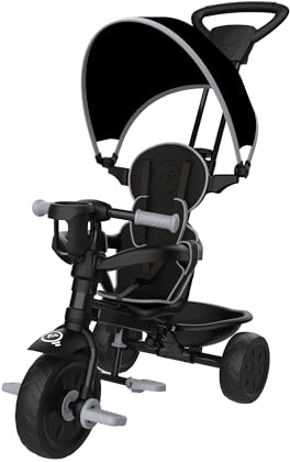 TP Toys 4 in 1+ Deluxe Trike, Grey Storm, Adjustable and Evolving Ride for Ages 10-36 Months, Parental Control, Safety Features, UV Sun Canopy, Padded Seat, 50kg Max Weight