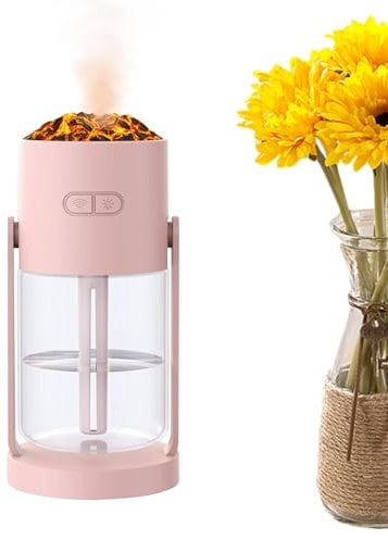 Humidifiers for Bedroom - Volcano Humidifier Diffuser - USB Powered Car Humidifier with Colorful Light for Living Room, Travel, Plants