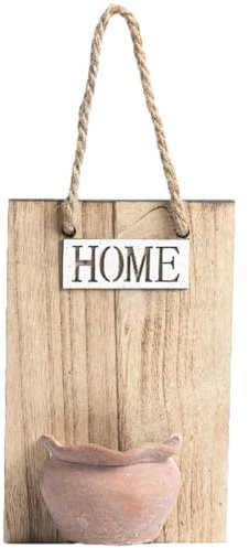 colgar macetas, maceteros de pared de madera para plantas de interior | Macetero de pared de madera de granja,Macetero colgante de pared de arcilla de madera, soporte de flores, maceteros verticales y