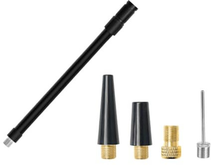 NRVTRE Embout Pompe Velo, 5 Adaptateur de Pompe à Vélo, DV SV AV Adaptateur Pompe Velo, Embout Gonflage Ballon, Adaptateur Valve Velo, pour Vélo, Pompe à Vélo et Compresseurs Pompes (16cm)