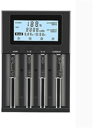 WESLNN 18650 Lithium Battery Capacity Tester Li-ion/Ni-MH/Ni-Cd Battery High Precision LCD Digital Display True Capacity Mah Analyzer(Four battery)