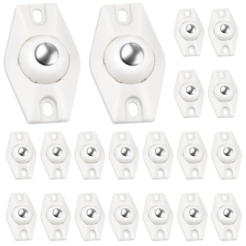 20 Stück Kugelrollen Selbstklebend 360°Mini Rollen Kugelrollen klein für Möbel Kugelrollen Schwerlast Möbelrollen Flach für Möbel Küchenutensilien Elektrogeräte Aufbewahrungsboxen