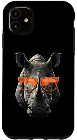 Hülle für iPhone 11 Rhino with Sunglasses Cool Wildlife