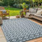 Xfrog Large Outdoor Rugs for Patio Waterproof Indoor & Outdoor Recycled Plastic Carpet Area Rugs for Porch, Deck, Balcony, Garden, Picnic, Kitchen, Hallway Modern Grey & White 120 x 180 cm