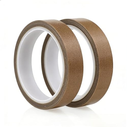 Bamyli Teflon Tape, 2 Rollen 15mmx10mx0.18mm(T) Hitzebeständiges Teflonband, Hitzebeständiges Klebeban, Klebeband Hitzebeständig, Teflonband PTFE Abriebfest Antistatisch, Hitzebeständig bis 260°C