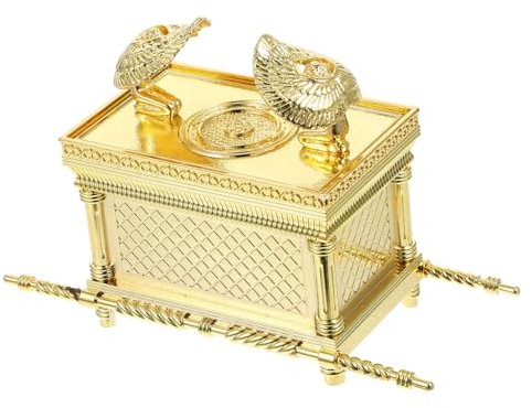 SOIMISS Goldene Bundeslade Dekorative Zinklegierung Skulptur Religiöses Kunsthandwerk Mittelgroßes Ark Modell Für Wohn Geschäftsräume