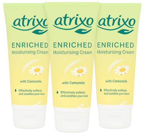 Atrixo Enriched Moisturising Hand Cream 100ml – Pack of 3 | With Chamomile & Provitamin B5 | Non-Greasy Formula | Dermatologically Approved for Dry Hands