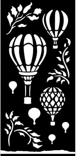 Stamperia - Thick Stencils for Scrapbooks, Albums, Cards, Bullet Journalling, and More, Flexible Material, Easy to Clean, Perfect for Hobbies, Crafts and Gifting (Timeless, Air Balloons)