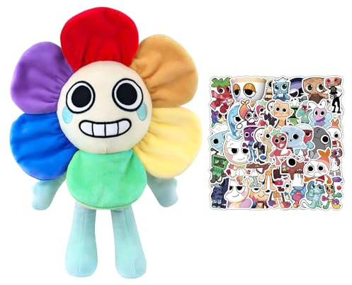 Ainvliya World Plush with 50pcs Sticker, Cute Plush Soft Stuffed Animal Pillow Adorable Plushies Toy Stuffed Doll Gift for Kids Fans Birthday Christmas Playtime Collectibles Ideal Game Enthusiasts